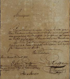 Despacho de 23 de dezembro de 1825, de Karl Wilhelm von Theremin, Cônsul-geral da Prússia no Bras...