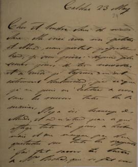 Carta original, sem indicação de autoria, enviada a Sir Charles Stuart (1779-1845), Barão de Roth...