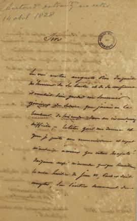 Carta encaminhada ao Imperador D. Pedro I (1798-1834), falando a respeito de D. João e reiterando...