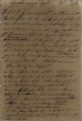 Circular enviada ao corpo diplomático em 15 de novembro de 1827, cumprimentando Roberto Gordon e ...
