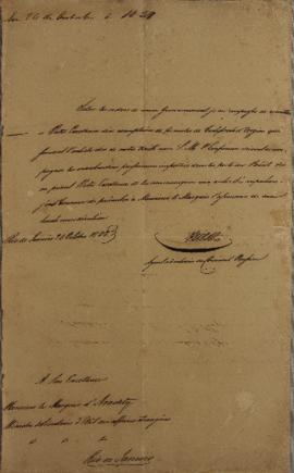 Despacho de 24 de outubro de 1828, assinado pelo agente do consulado da Prússia, endereçado a Joã...