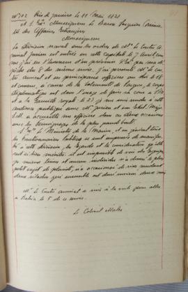 Despacho nº 102, de 11 de maio de 1821, de Jean-Baptiste Maler (s.d.), Cônsul-geral da França no ...