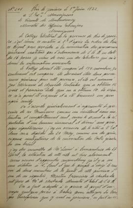 Despacho de 1º de junho de 1822, de Jean-Baptiste Maler (s.d.-s.d.), cônsul-geral da França no Br...