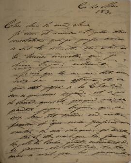 Carta original, sem indicação de autoria, enviada a Sir Charles Stuart (1779-1845), Barão de Roth...