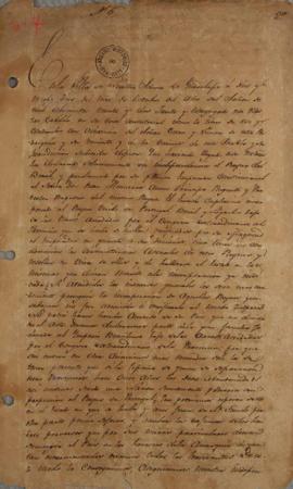 Ata de 19 de outubro de 1822 de celebração realizada pelo Cabildo da Vila de Nossa Senhora de Gua...