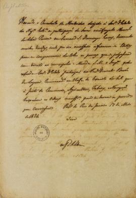 Minuta enviada em 17 de maio de 1824 informando sobre um naufrágio em Montevidéu envolvimento de ...