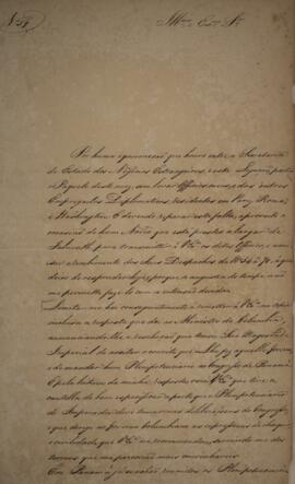 Ofício original enviado por Manuel Rodrigues Gameiro Pessoa (1800-1846), Barão e Visconde de Itab...