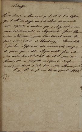 Resposta de carta encaminhada no dia 03 de maio de 1825 a Georg Anton von Schaeffer (1779-1835), ...