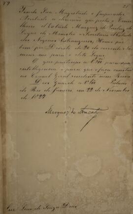 Cópia de despacho n.9 enviado por João Carlos Augusto de Oyenhausen-Gravenburg (1776-1838), Marqu...