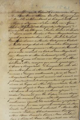 Correspondência de D. João VI (1757-1826) informando ao Príncipe D. Pedro sobre a transferência d...