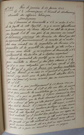 Despacho nº 166, de 20 de fevereiro de 1822, de Jean-Baptiste Maler (s.d.), Cônsul-geral da Franç...