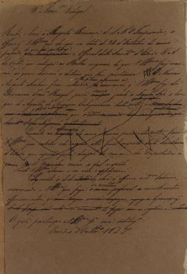 Despacho enviado ao Monsenhor Francisco Corrêa Vidigal (s.d-1838) em 20 de outubro de 1827 sobre ...