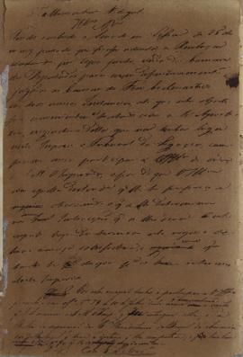 Despacho enviado ao Monsenhor Francisco Corrêa Vidigal (s.d-1838) em 14 de agosto de 1827 que sin...
