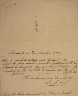 Anotação original escrita por J. J. Novaes, com data de 4 de março de 1837, discorrendo sobre questões técnicas relacionadas à longitude que foram apresentadas no cronômetro de Finer & Newland n° 340.