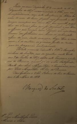 Despacho original enviado por João Carlos Augusto de Oyenhausen-Gravenburg (1776-1838),  Marquês ...