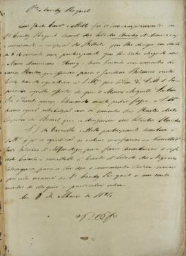 Minuta de 8 de março de 1824, de Luis José de Carvalho e Melo (1764-1826), conselheiro, ministro ...