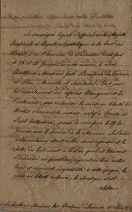 Oficio enviado por Wenzel Philipp Leopold (1784-1851), Barão de Mareschal, a José Bonifácio de An...