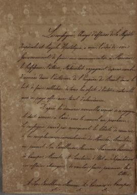 Oficio expedido por Barão de Daiser a Francisco Carneiro de Campos (1765-1842), em 18 de outubro ...