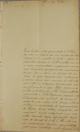 Oficio de 3 de fevereiro de 1830, de João Antônio Pereira da Cunha, encaminhado a João Carlos Aug...