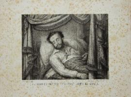 D. Pedro I no seu leito de morte, produzida por Dias da Costa [Gravura]