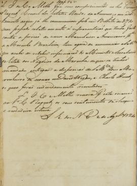 Minuta de 2 de agosto de 1824, de Luis José de Carvalho e Melo (1764-1826), conselheiro, ministro...