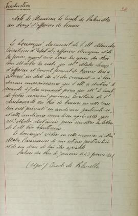 Despacho enviado por Conde de Palmella (1781-1850) para Jean-Baptiste Maler (s.d.), em 23 de feve...