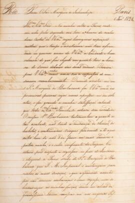 Cópia de ofício enviado por Luiz Moutinho Lima Alvares e Silva (1792-1863), para Antônio Luiz Per...