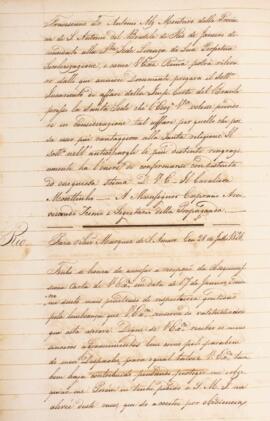 Cópia de ofício enviado por Luiz Moutinho Lima Alvares e Silva (1792-1863), para José Egídio Álva...