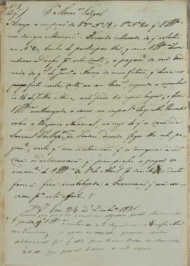Despacho enviado para Francisco Corrêa Vidigal (s.d-1838) em 23 de dezembro de 1831 sobre a retir...