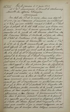 Despacho de 15 de junho de 1822, de Jean-Baptiste Maler (s.d.-s.d.), cônsul-geral da França no Br...
