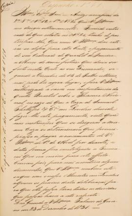 Cópia de despacho expedido por Francisco Carneiro de Campos (1765-1842), para  Monsenhor Francisc...
