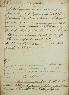 Circular enviada a corte real em 22 de junho de 1830, decretando luto de quatro dias pela morte d...