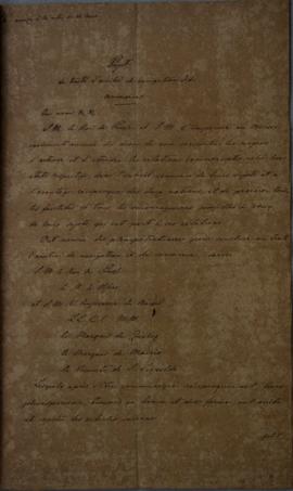 Tratado de 24 de março de 1827, no qual cita membros do corpo diplomático da Prússia e do Brasil,...