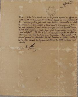 Despacho de 22 de fevereiro de 1823, enviado por Lucas José Obes (1782-1838) para Carlos Frederic...