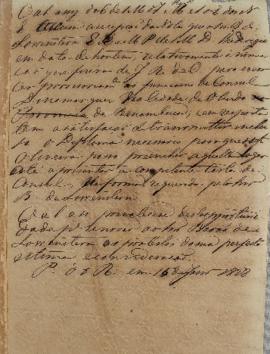 Minuta de despacho em resposta a nota recebida de Georg Heinrich von Löwenstern (1786-1856), Barã...