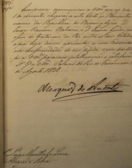 Despacho original enviado por João Carlos Augusto de Oyenhausen-Gravenburg (1776-1838), Marquês d...