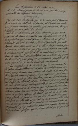 Carta de 22 de maio de 1822, de Jean-Baptiste Maler (s.d.), Cônsul-geral da França no Brasil, end...