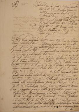 Cópia de relatório produzido por João Antônio da Silva (s.d.), capitão da escuna brasileira “Esmenia”, datado de 30 de dezembro de 1829, narrando as circunstâncias detalhadas da apreensão da sobredita embarcação pela fragata de guerra britânica “Eden”, no dia 28 de novembro do mesmo ano, enquanto se encontrava em águas internacionais. Descreve o momento da captura, as condições de bordo e os motivos alegados pela marinha britânica para a apreensão e condução da escuna “Esmenia” até Serra Leoa.