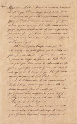 Carta do Antônio Luiz Pereira da Cunha (Visconde de Inhambupe – Marquês de Inhambupe) a John Pons...
