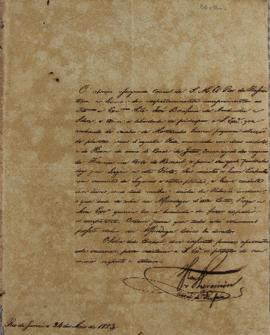 Despacho de 24 de maio de 1823, de Karl Wilhelm von Theremin, Cônsul-geral da Prússia no Brasil, ...