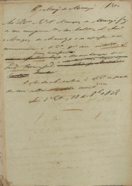 Circular enviada em 18 de outubro de 1828, para o Marquês de Maceió e João Carlos Augusto de Oyen...