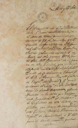 Despacho de 6 de dezembro de 1823, enviado por Carlos Anaya (1777-1862) a José Bonifácio de Andra...
