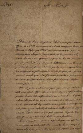 Ofício original enviado por Manuel Rodrigues Gameiro Pessoa (s.d.-1846), Visconde de Itabaiana, p...