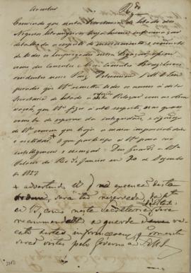 Circular enviada para Marquês de Taubaté e Marquês de Rezende em 20 de dezembro de 1827 comunican...