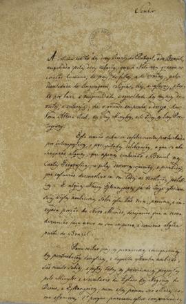 Carta de Caetano Pinto de Miranda Montenegro (1748–1827) ao Imperador D. Pedro I (1798- 1834), co...