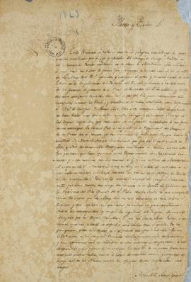 Ofício de abril de 1823, enviado por Tomás García de Zuñiga (1780-1843) a José Bonifácio de Andra...