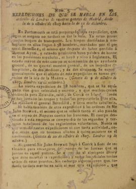 Artigos de jornal da Gazeta de Madrid de 2 de outubro de 1807 até 11 de dezembro de 1807 transcre...