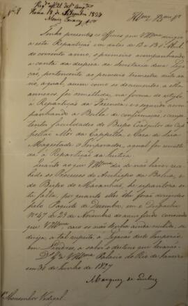 Ofício original, enviado por João Severiano Maciel da Costa (1769-1833), Marquês de Queluz, ao Mo...