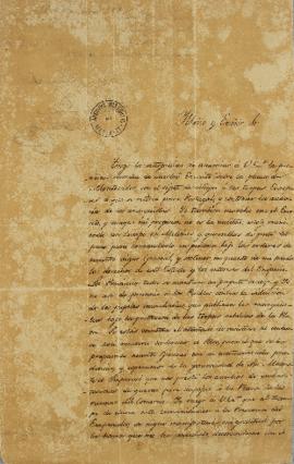 Ofício de 18 de janeiro de 1823, enviado por Tomás García de Zuñiga (1780-1843) a José Bonifácio ...
