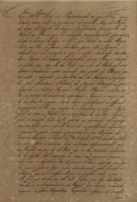 Ofício de Vicente Antônio da Costa a Francisco Corrêa Vidigal (s.d-1838), respondendo sobre a pre...